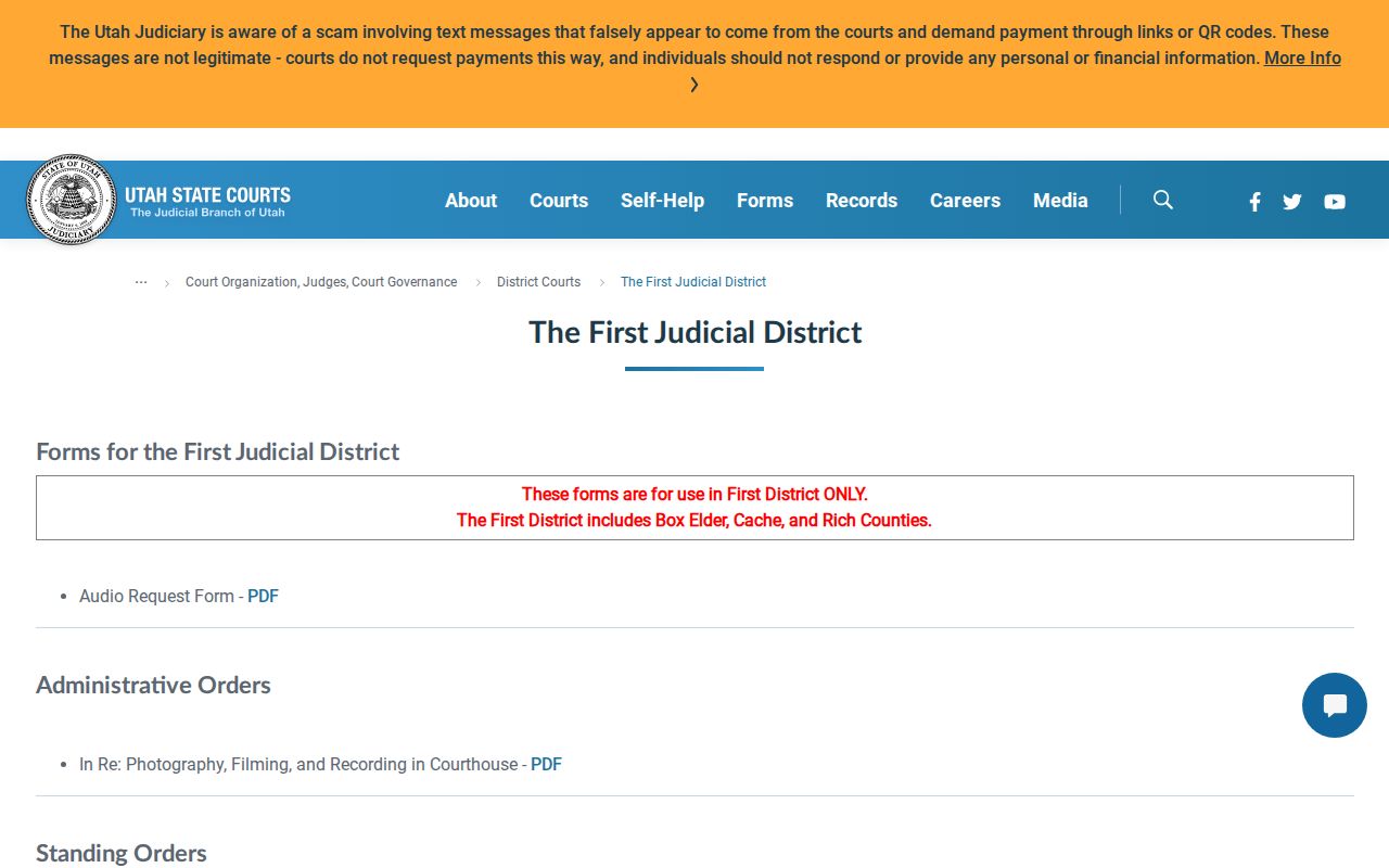 Cache County court docket First District resources