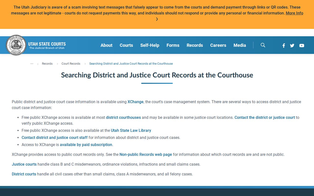 Cache County court docket public terminal access