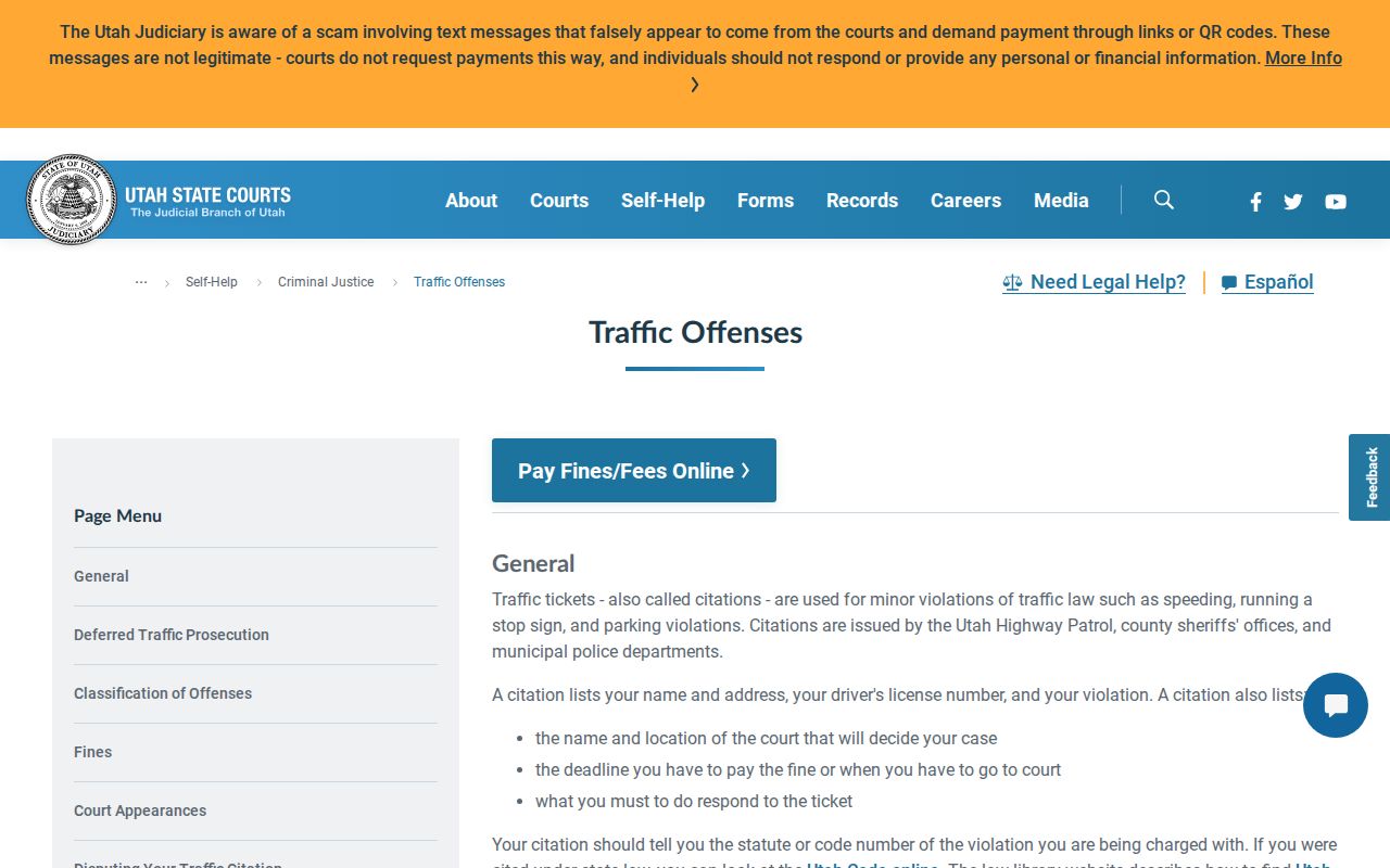 Cache County traffic court payment and contest instructions